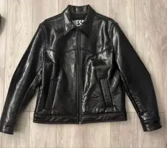 DIESEL ブラックレザーライダースジャケット
