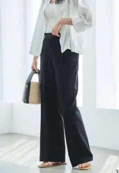 即完売品 新品タグつき coen TRセミフレアパンツ ブラック L