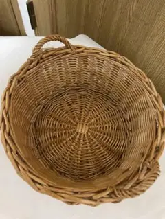 ラタン製 ラウンドバスケット 小物入れのサムネイル