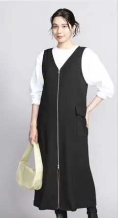 ユナイテッドアローズ　フロントジップ ジャンパースカート 定価¥18,150