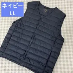 プレミアムライトダウンベスト L Lネイビー しまむらCLOSSHIプレミアム