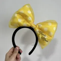 ミニーマウス イエロ 水玉 カチューシャ