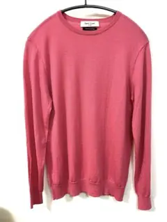 未使用　デミルクス　ビームス　クルーネック　ニット　ピンク　ウール100%