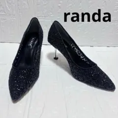 【RANDA】美品✨ グリッターチュールパンプス 22.5cm ポインテッドトゥ