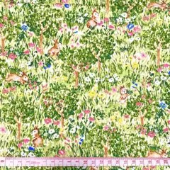 うさぎとお花柄ブロード　約108×60cm
