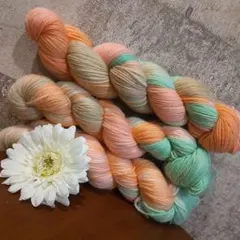 メリノウール ソックヤーン ハンドメイド 毛糸 手染め 3カセ