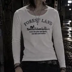 お兄系　平成ON BOARD 長袖FOREST LAND ホワイト S
