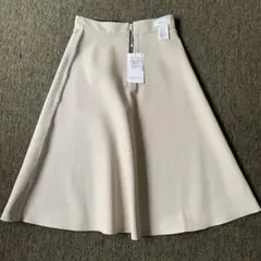 アダムエロペ  リバーシブルフレアスカート　ベージュ×ブラック