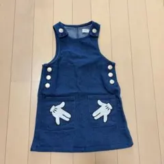 フタフタディズニー ベビー服 デニムサロペット 90 ミッキー