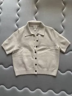 H&M 半袖 ニットポロシャツ ベージュ Mサイズ