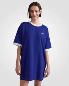 美品★TOMMY JEANS ★ブルー 半袖ワンピース M