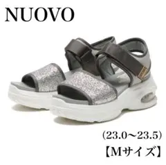 新品タグ付き NUOVO 厚底 シルバー グリッター サンダル M