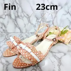 Fin フィン 水玉 ドット柄 リボン サンダル ピンク 23cmのサムネイル