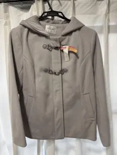 グレー フード付き ダッフルコート