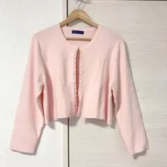 【17号】マーリエルカセット フリルボレロカーディガン ピンク 大きいサイズのサムネイル