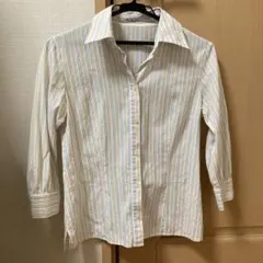 a.v.v ストライプシャツ　イエロー✖️ブルー　38 M