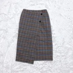 NOLLEY’S ノーリーズ チェック柄スカート ラップスカート 38