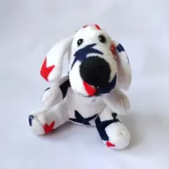 犬のぬいぐるみ ボールチェーン付き キーホルダー 星柄 スター