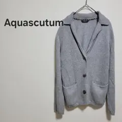 Aquascutum アクアスキュータム ニットカーディガン グレー