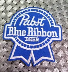 《青白BR》PabstBlueRibbonパブストブルーリボンビール刺繍ワッペン