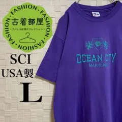 【90s】USA製 Tシャツ 刺繍 SCI オーシャン・シティ シングルステッチ