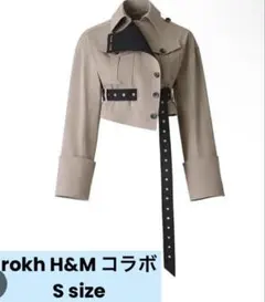 h&m rokh ツイルクロップドジャケット