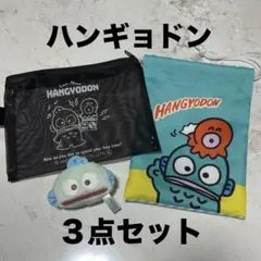 ハンギョドン メッシュポーチ＆キーホルダーボールチェーン＆巾着袋3点セット