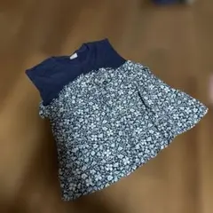 プティマイン 花柄フリルカットソー110