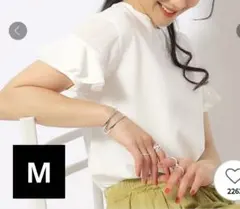 シューラルー/DRESKIP シアーチェック お袖フリルトップス ホワイト М