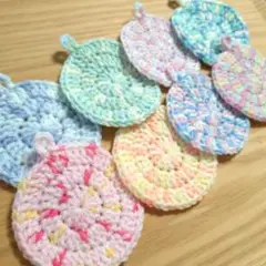 まる　アクリルたわし　①　エコたわし　コースター　アクリルタワシ