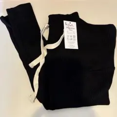 【新品】マタニティレギンス ブラック　リブ編み　Lサイズ　初期　中期　後期