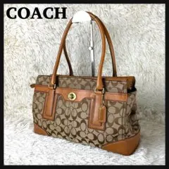 COACH ミニボストン バッグ ソーホー シグネチャー&パイソンパイピング