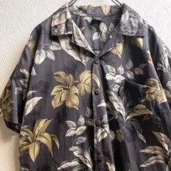 古着 レトロ シャツ 柄シャツ 総柄 開襟 オープンカラー アロハシャツ 半袖