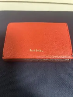 ポールスミス カラーブロック 名刺入れ ワイン レッド