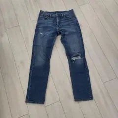 Levi's ブルーダメージストレートデニムパンツ