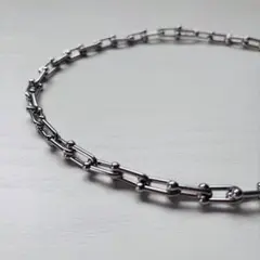 シルバー925 ペーパークリップチェーン ネックレス 4mm 49cm 刻印有