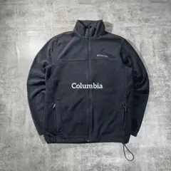 Columbia ブラック ドローコード付きフリースジャケット（右袖訳あり）