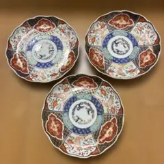 其泉 有田焼 色絵 中皿 3枚セット 約21.5cm 飾り皿 和食器 伊万里風のサムネイル