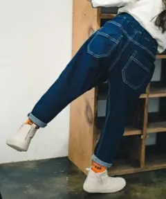 ブランシェス　ガーデナーテーパードデニムパンツ　120