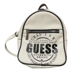 GUESS ミニリュック ホワイト ブラックロゴのサムネイル