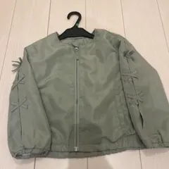 オリーブグリーン ジッパー付きジャケット