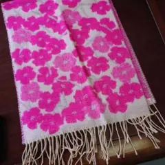 【未使用】CASHCRYL 花柄マフラー フランス製