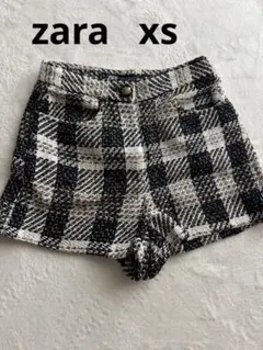 美品ZARA ツイード ショートパンツ チェック柄 XS