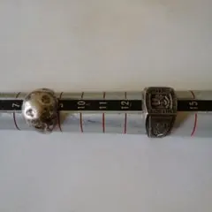 シルバー925とシルバーのリング2点セット。