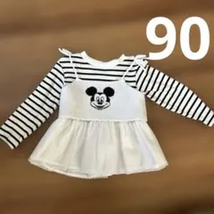 petit main ミッキーマウスベスト付きトップス