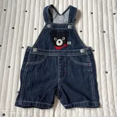 【美品】ミキハウス ダブルB デニムオーバーオール Bくん 70-80