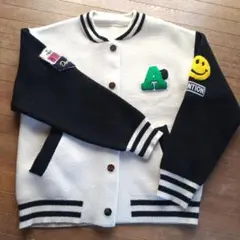 スウェット スタジャン Mサイズ ホワイト/ブラック