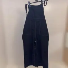 ハニークリーパーのオーバーオール(サロペット) 色ブラック 銀糸のステッチ