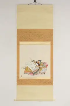 景月銘柿樹上鴉図絹本掛軸 [B28767] - メルカリ