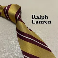 ラルフローレン　ネクタイ　ストライプ ドット　チェック　イエロー　黄色
